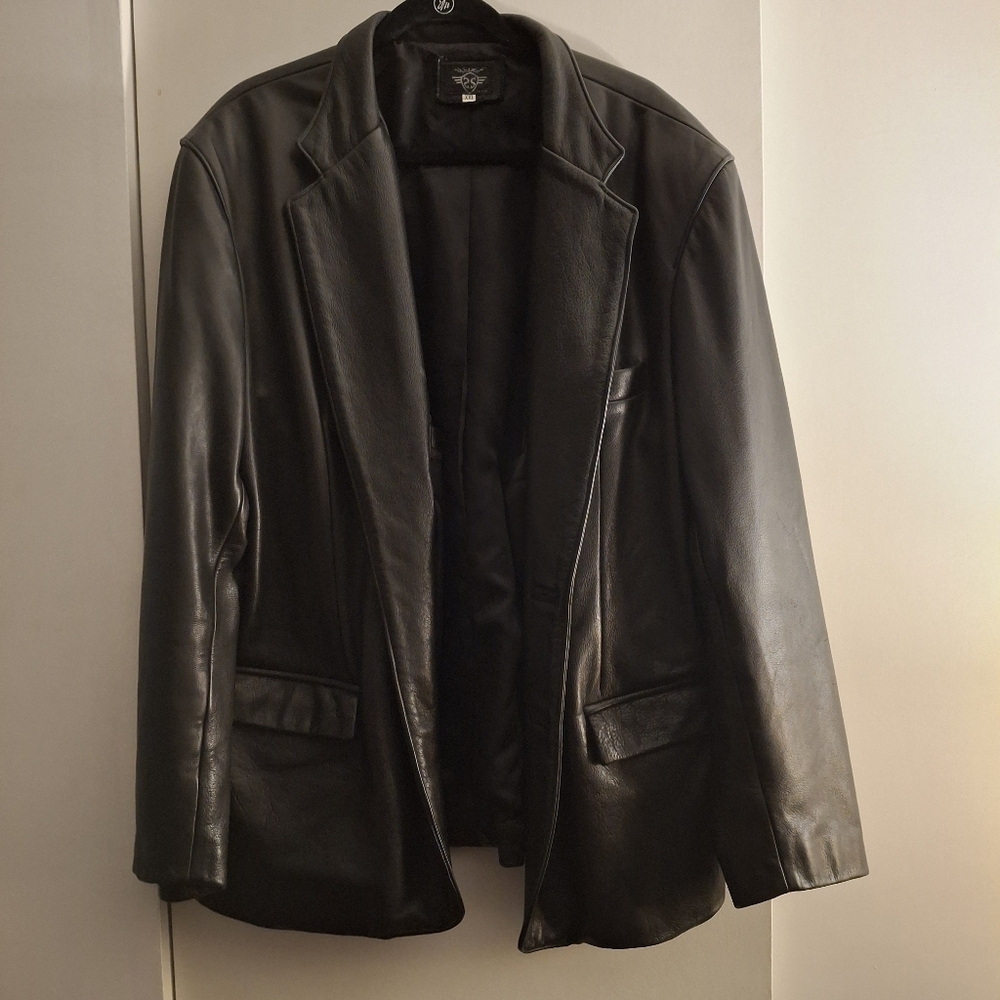 Men's Black Leather Performance Jacket
